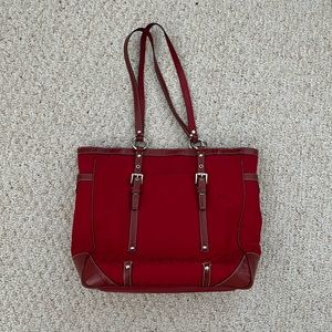 Vintage red Coach tote bag